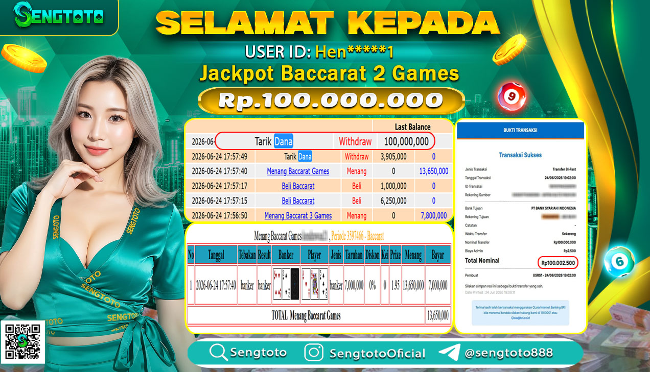 BUKTI PEMBAYARAN LIVEGAME BACCARAT 2 GAMES