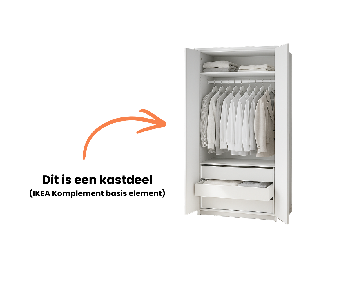 Voorbeeld van een PAX kastdeel (basis element)