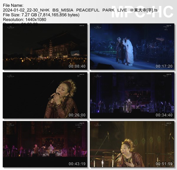 [TV-Variety] MISIA PEACEFUL PARK Dialogue for Inclusion 2023 ＠東大寺 (NHK BS 2024.01.02)