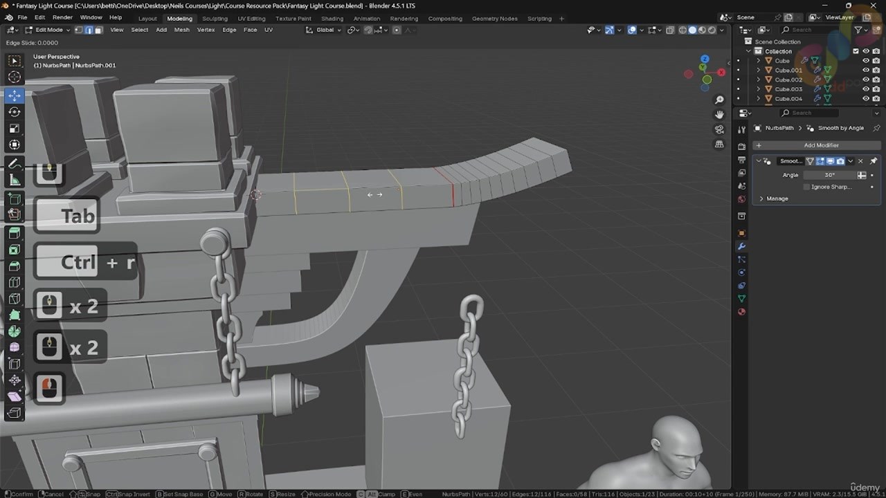 2 Lesson 12 Modeling Decorative Bolts and Finalizing Planks with Bevels mp4 0000