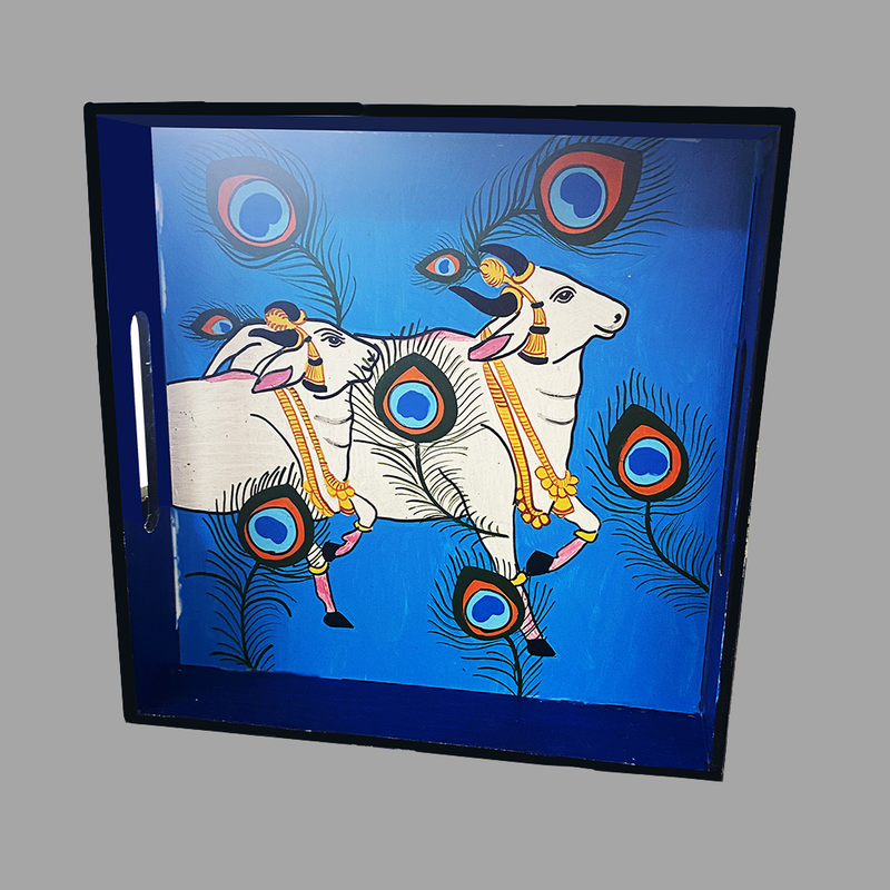 Pichwai Painting on MDF Tray with Square Coaster DIY Kit 