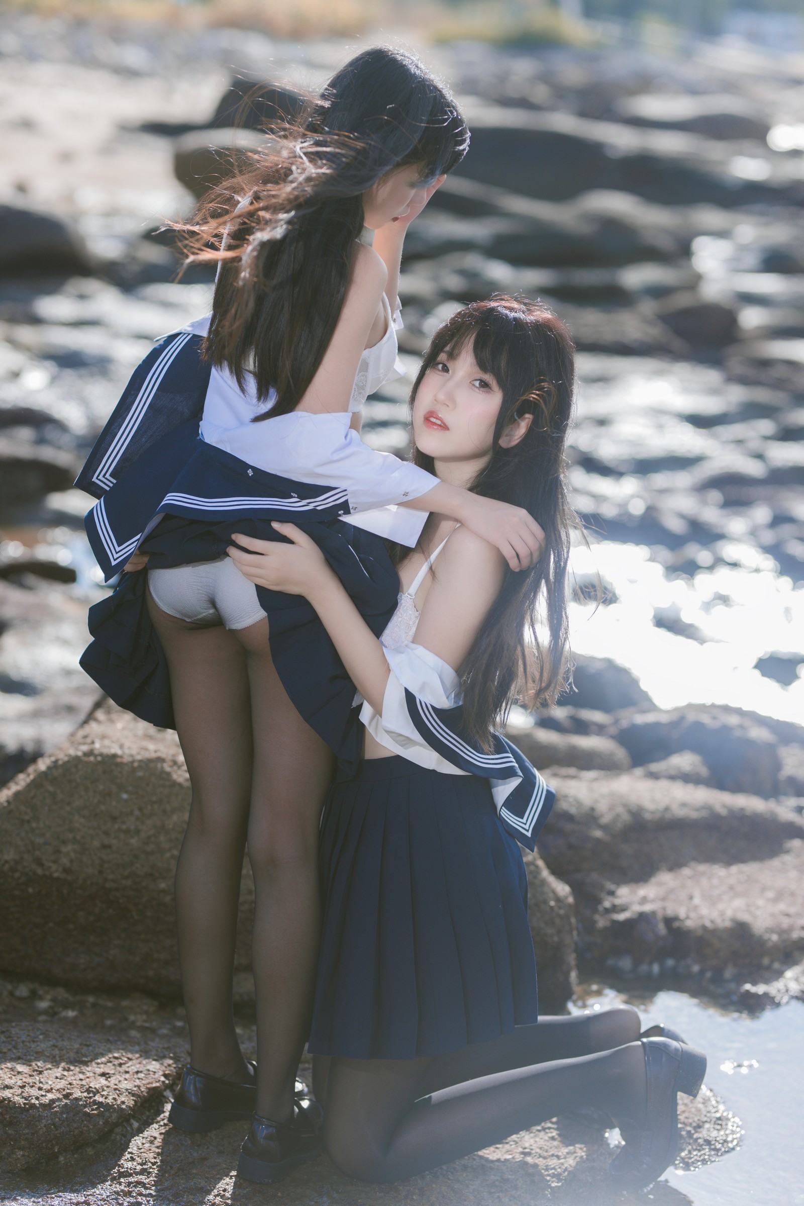 三無人型套图 × 不呆猫：水手服百合黑丝写真合集（51P／1.02G）插图8