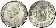 Una peseta ALfonso XIII "Pelón" 1889/8 2704486-m-2