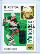 2003-04 ITG Action Jerseys #M-255 [Marian Gaborik] [Minnesota Wild] [Franchise] [~100] [swatch=green