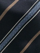 Brunello Cucinelli Stripe-Print Silk Tie Blue