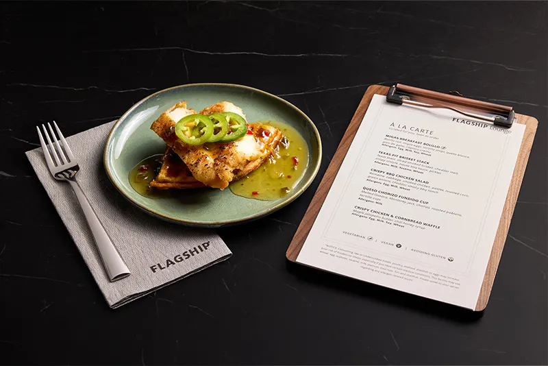 QR code a la carte ordering in AA Flagship Lounge