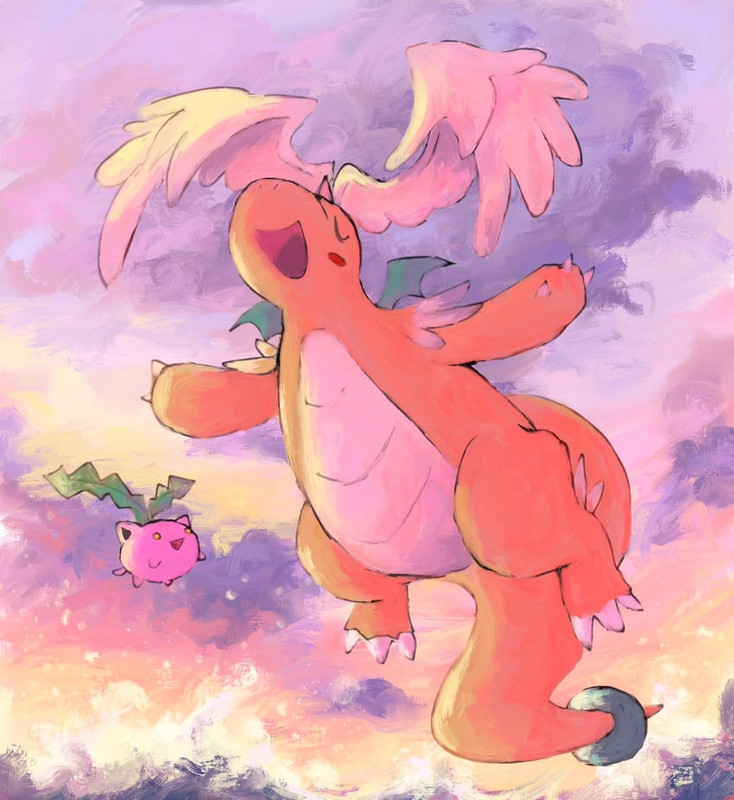 dragonite-hoppip-and-mega-dragonite-poke