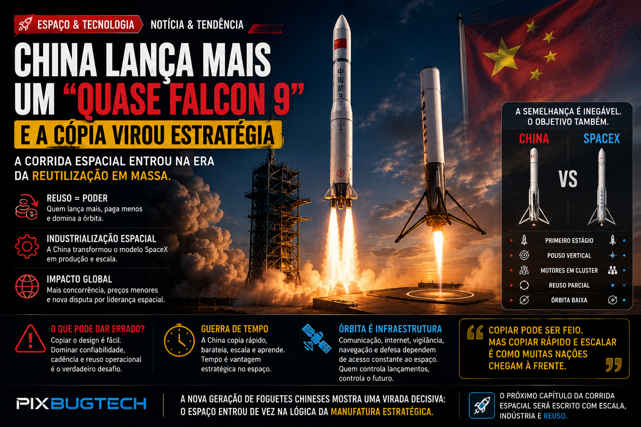 China estreia mais um “quase Falcon 9” — e a cópia deixou de ser vergonha para virar estratégia espacial