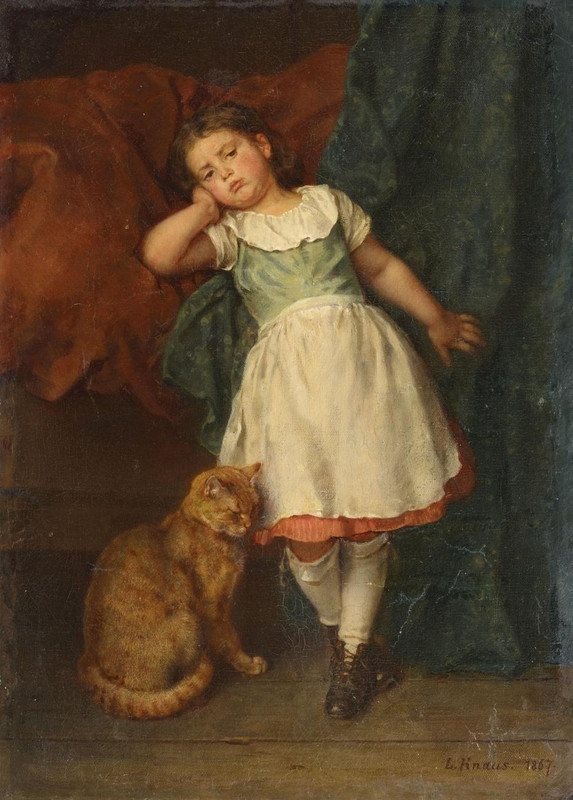 2-Ludwig-Knaus-Kleines-M-dchen-mit-Katze-1867
