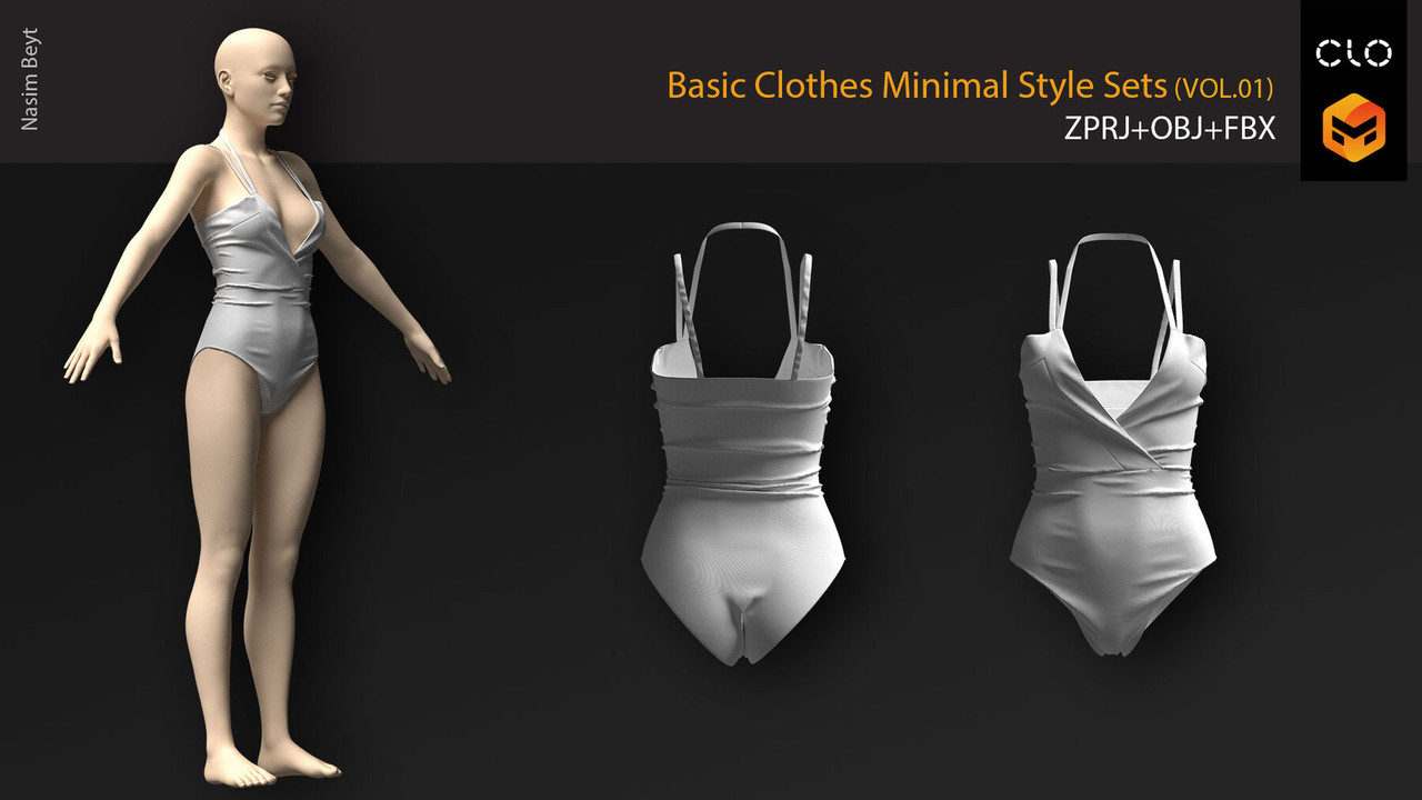 ArtStation - Women's underwear pack (like skims). MD / CLO 3D