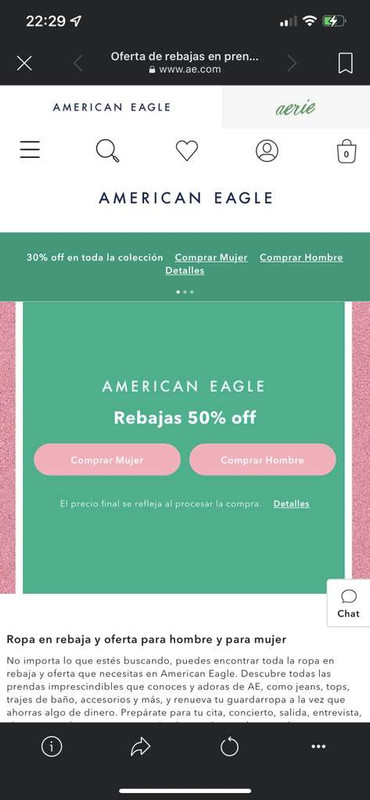 Rebajas de 50% en American Eagle 