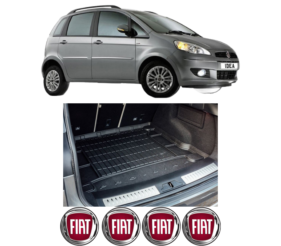 Tavita Portbagaj FIAT IDEA (350_) din 2003-2012, Protectie Portbagaj Auto, 4x Stickere auto cu FIAT