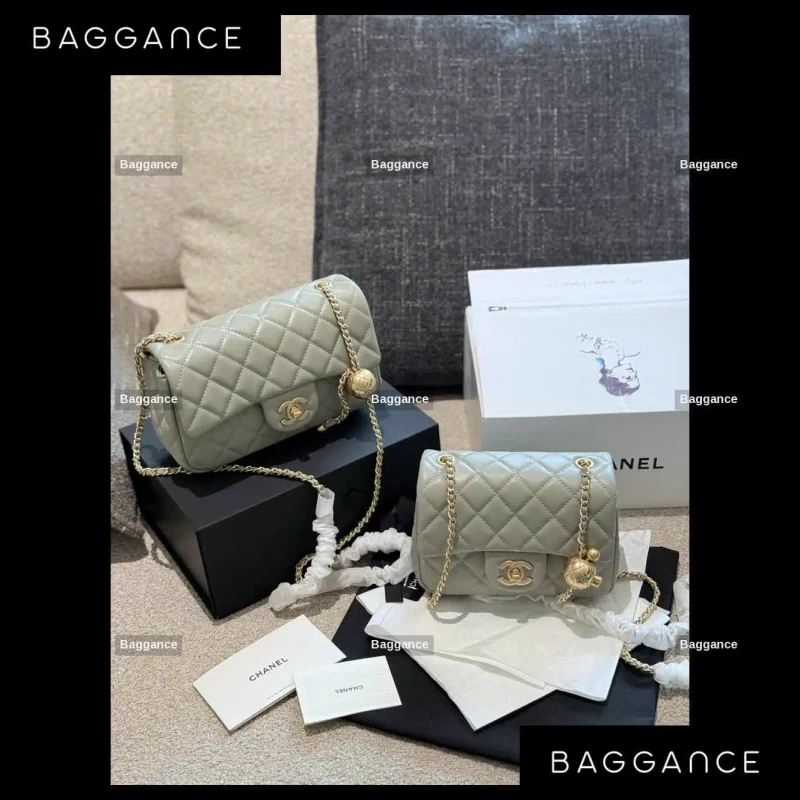 Chanel Gold Ball Handbag Grey - 20cm EVCHFW-144