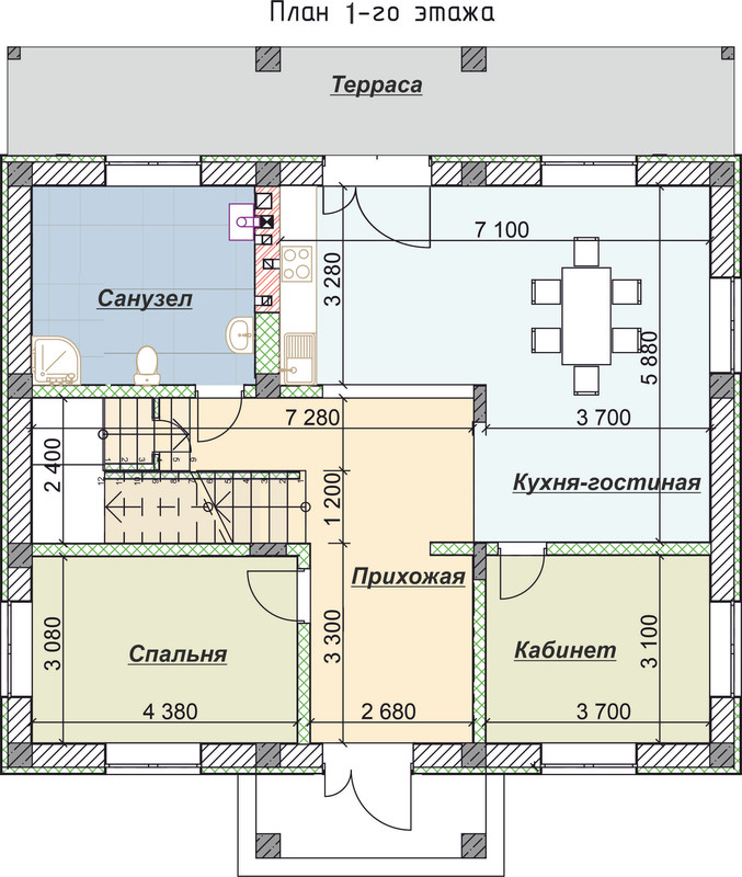 план дома 1 этаж