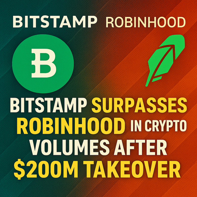 Bitstamp Overtakes Robinhood in Crypto Trading Volumes Just Months After $200M Acquisition