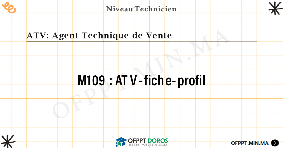 Sommaire détaillé du cours ATV-fiche-profil M109 OFPPT - Structure du module