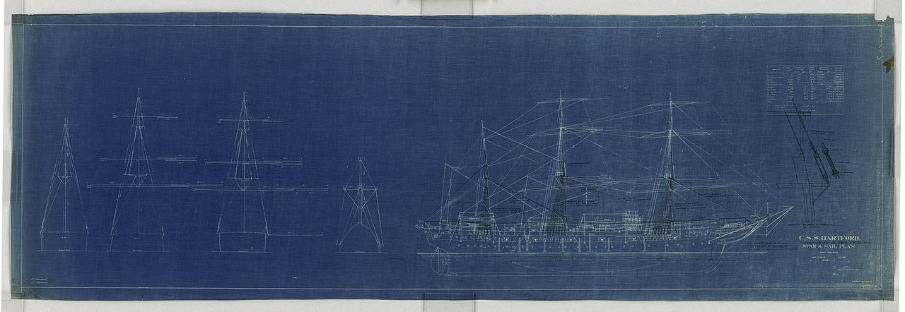 USS_Hartford_(1858)-_Spar_&_Sail_Plan_-_NARA_-_117877200