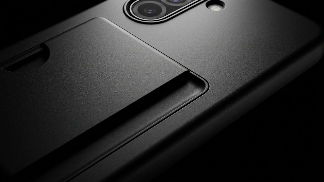 Funda con ranura para tarjeta Galaxy A17 en color negro