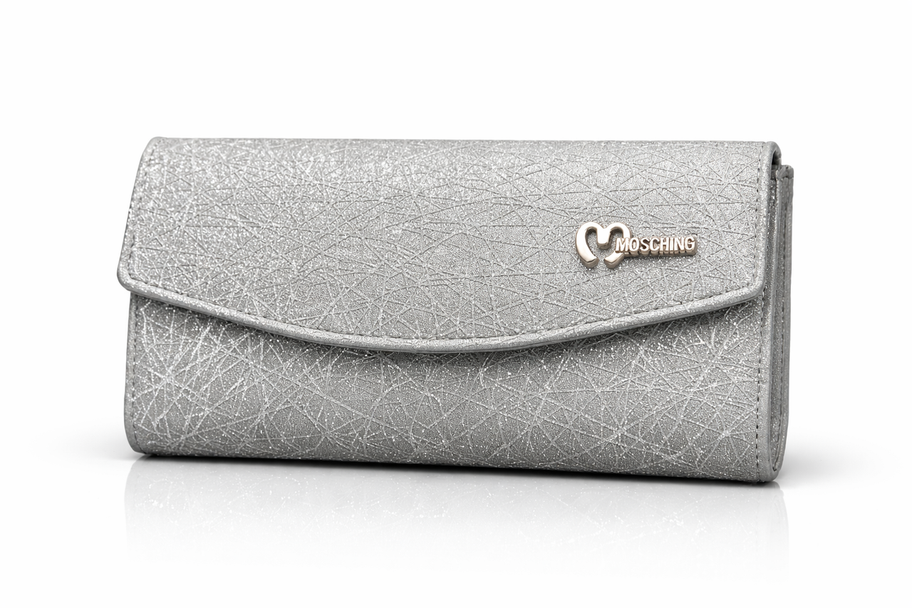 Ladies Silver Party Clutch Wallet