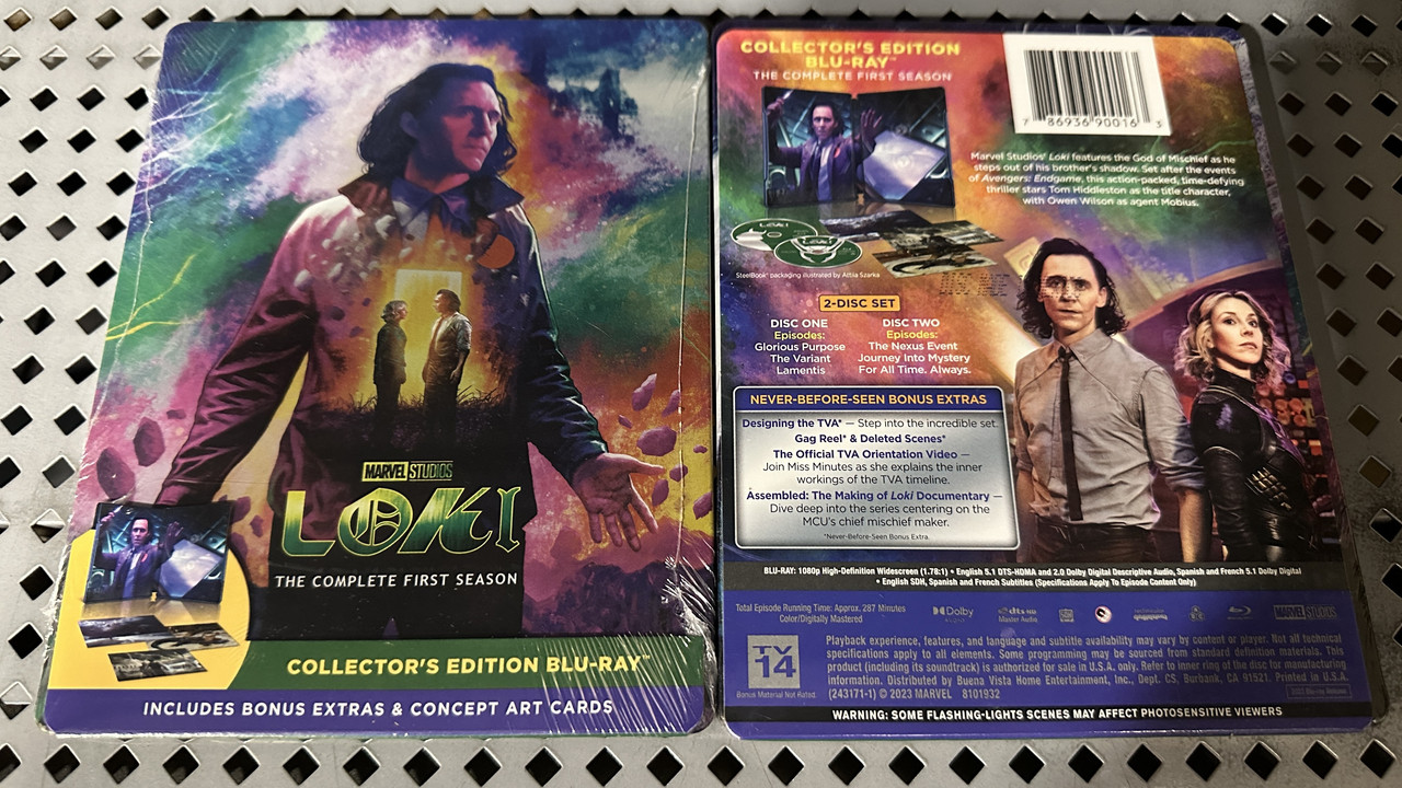 Marvel LOKI SEASON 1 BLU-RAY & DVD STEELBOOK w/Disney Movie Club  LITHOGRAPH/CARD