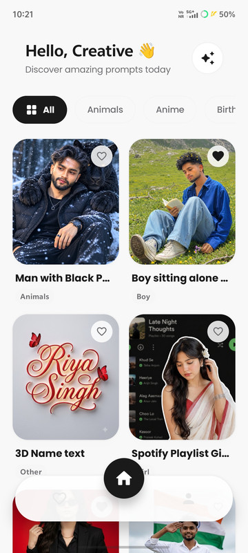 CinePrompt Home Screen screenshot slot
