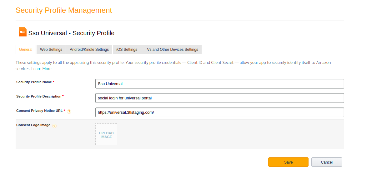 General Setting of single sign on