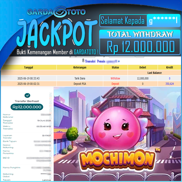 JACKPOT SLOT MAIN DI SLOT MOCHIMON WD Rp 12.000.000,- DIBAYAR LUNAS GARDATOTO MANTAP !DIBAYAR LUNAS 