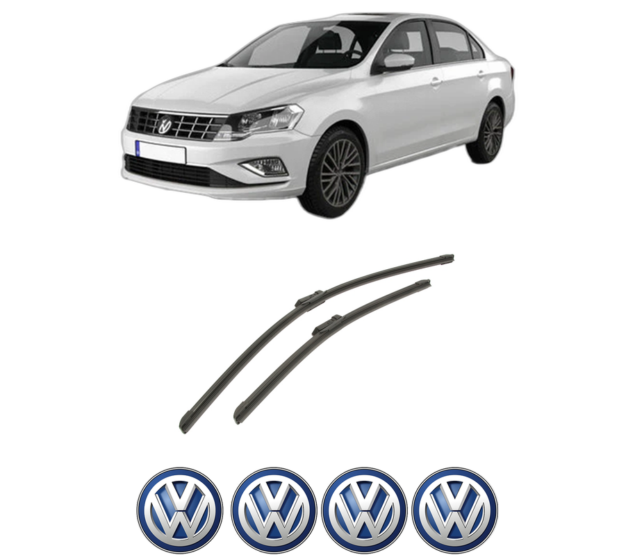 Set stergatoare auto Volkswagen JETTA IV (162, 163, AV3, AV2) din 2010-2018, pentru parbriz auto, 2 bucati, Bosch Aerotwin, din cauciuc siliconat rezistent, 4 Stickere Auto Volkswagen