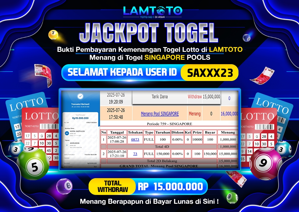 BUKTI JACKPOT LUNAS LAMTOTO
