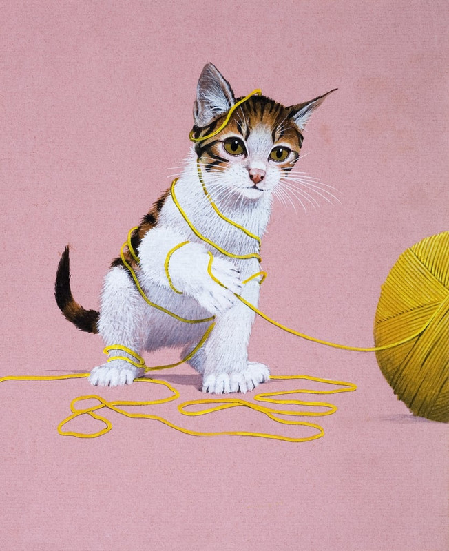 10-English-School-Kitten-with-Ball-of-Wool-Meister-Drucke-58553