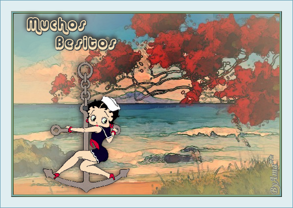 Betty Boop , Marinera - Paisaje Cartoon 1- Viñeta Besitos