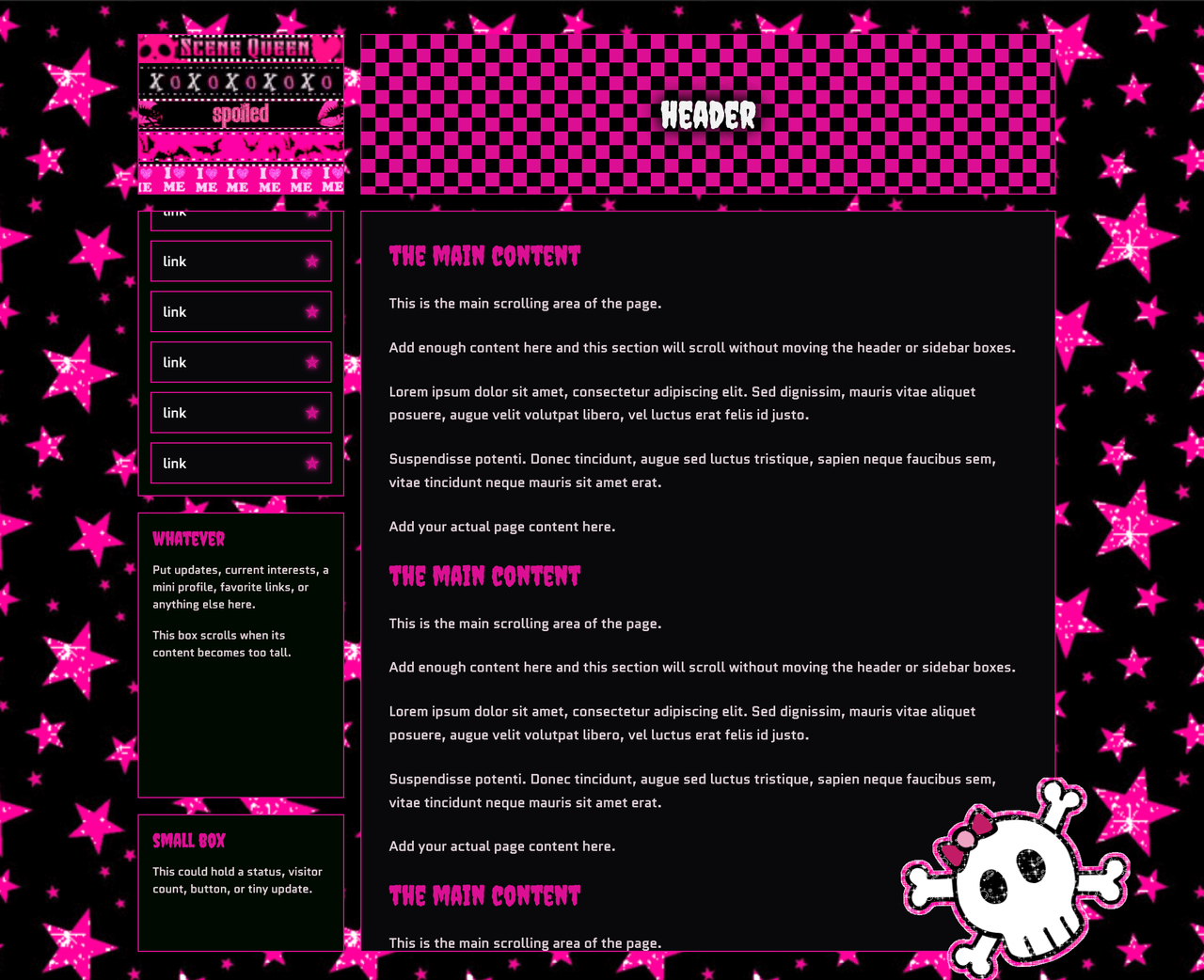 Preview of the centered square website layout