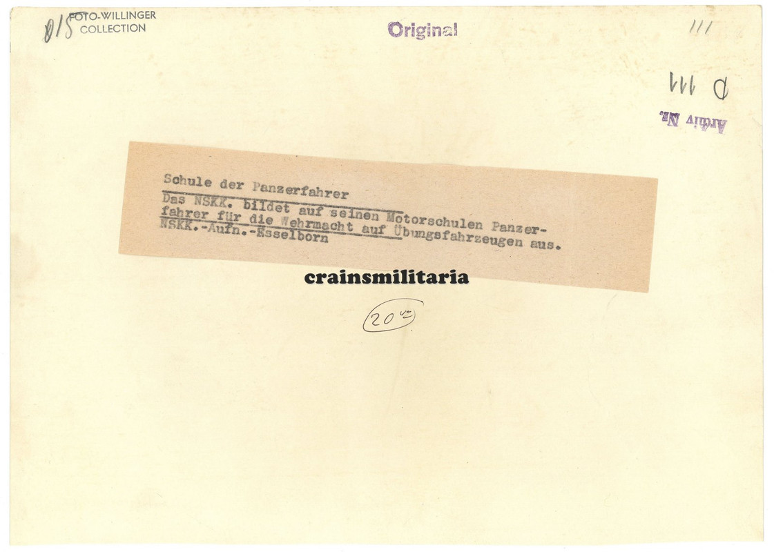 Orig. PRESSE Foto Panzer IV Tank Fahrgestell Übungspanzer eines Kraftfahrkorps (1)