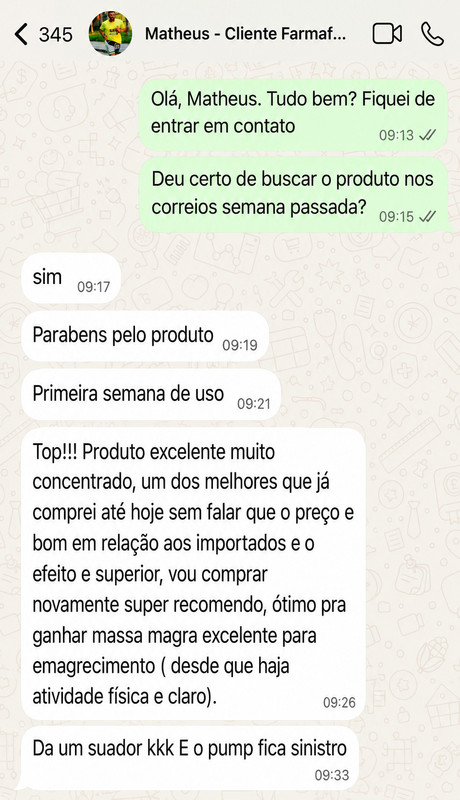 Print WhatsApp cliente Vasodilatador Farmafine