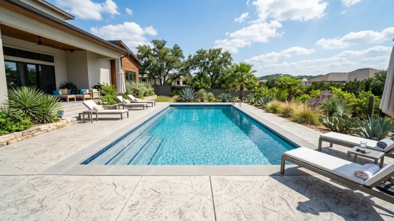 Hairline cracks in concrete pool deck San Antonio