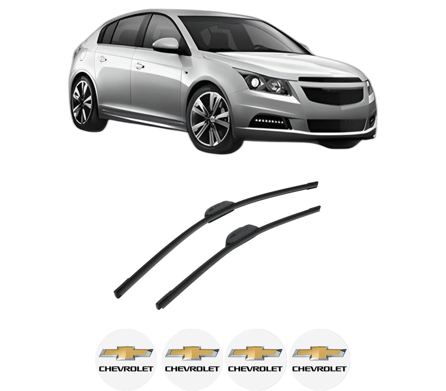 Set stergatoare auto CHEVROLET CRUZE Hatchback (J305) din 2011-2015, pentru parbriz auto, 2 bucati, Bosch Aerotwin Retrofit, din cauciuc siliconat rezistent, 4 Stickere Auto CHEVROLET