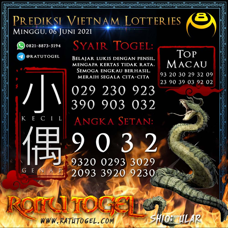Bocoran Togel Vietnam Kamis 03-6-2021