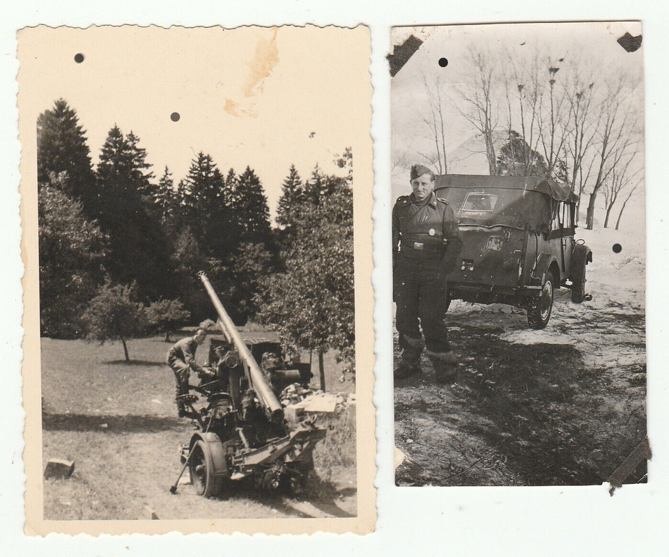 Fotos Wehrmacht Technik Geschütze Panzer SPW Kübelwagen
