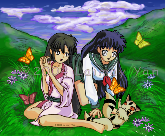 Hình vẽ Kikyou, Kagome, Sango bộ Inuyasha - Page 18 Sango_and_kagome_from_inuyasha_by_laimeh