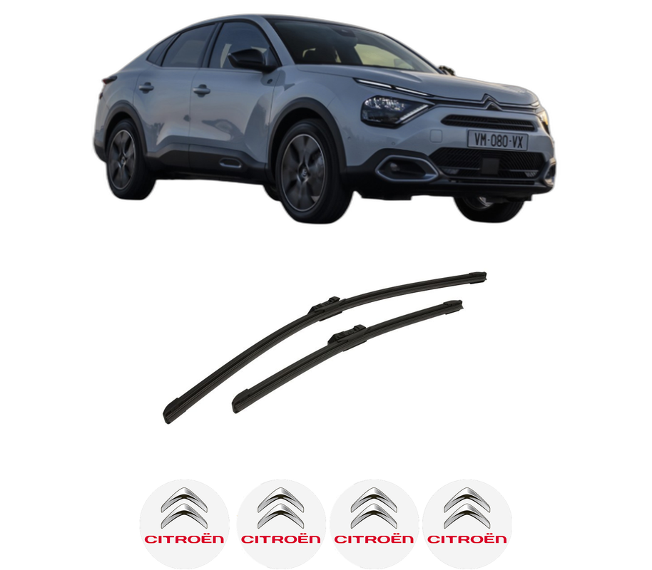 Set stergatoare auto CITROEN C4 X (BD_, BE_, BF_) din 2022-2024, pentru parbriz auto, 2 bucati, Bosch Aerotwin, din cauciuc siliconat rezistent, 4 Stickere Auto CITROEN