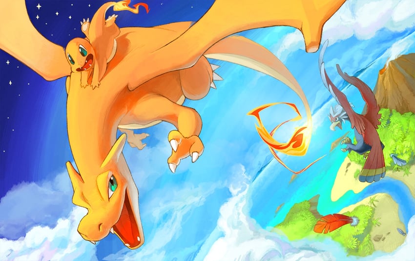 charizard-charmander-and-braviary-pokemo