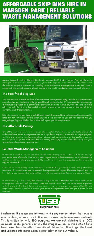 Affordable Skip Bins Hire in Marsden Park  Reliable Waste Management Solutions