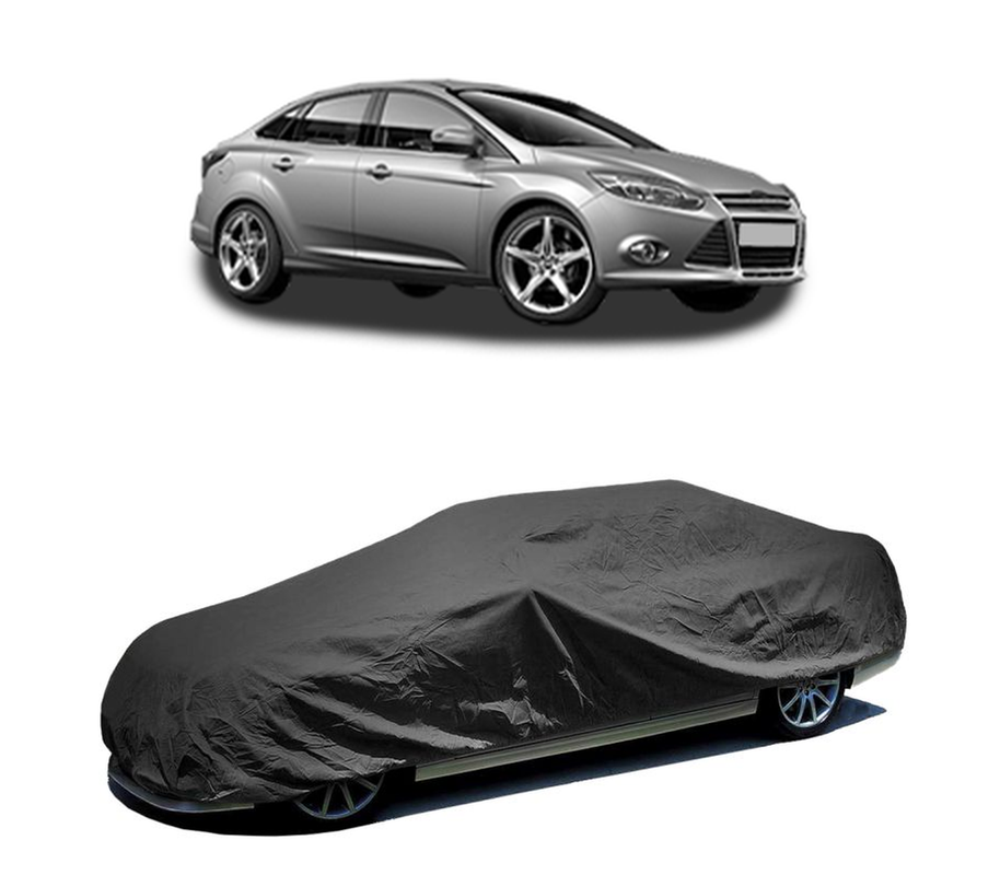 Husa tip prelata auto pentru FORD FOCUS III Saloon 2010 - 2020,culoare negru, material textil impermeabil, rezistanta la intemperii praf UV, CARPASSION Husa Protectie