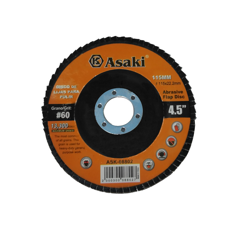 DISCO DE LIJAS PARA PULIR 115MM P60 ASAKI