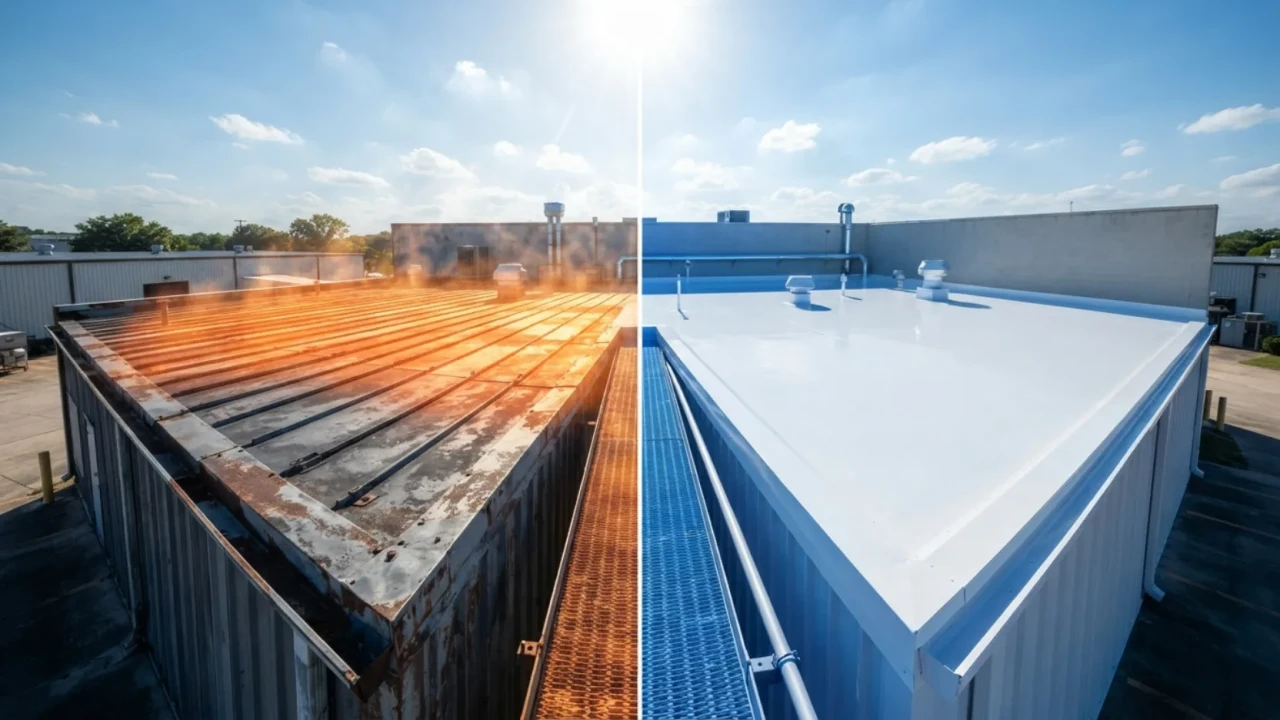 Cool roof coating energy savings metal roof