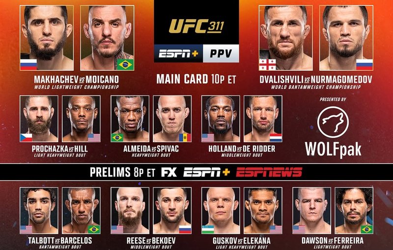 Резултати oт UFC 311