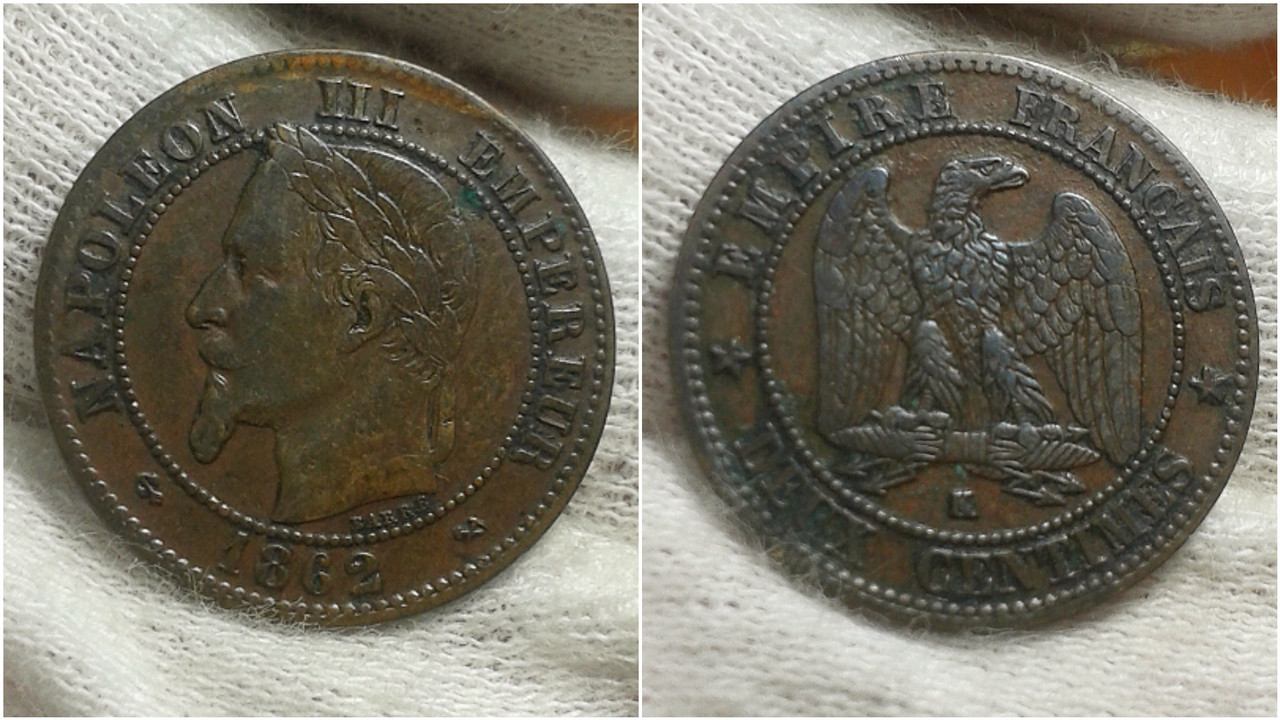 2 Centimes 1862 K. Imperio Francés. Polish-20200531-212144461