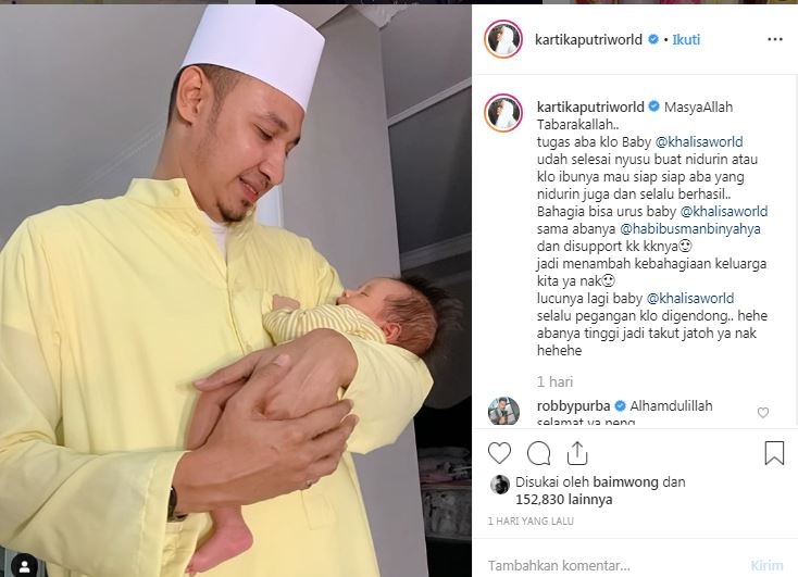 Kartika Putri unggah kebiasan unik putri bungsu Habib Usman bin Yahya
