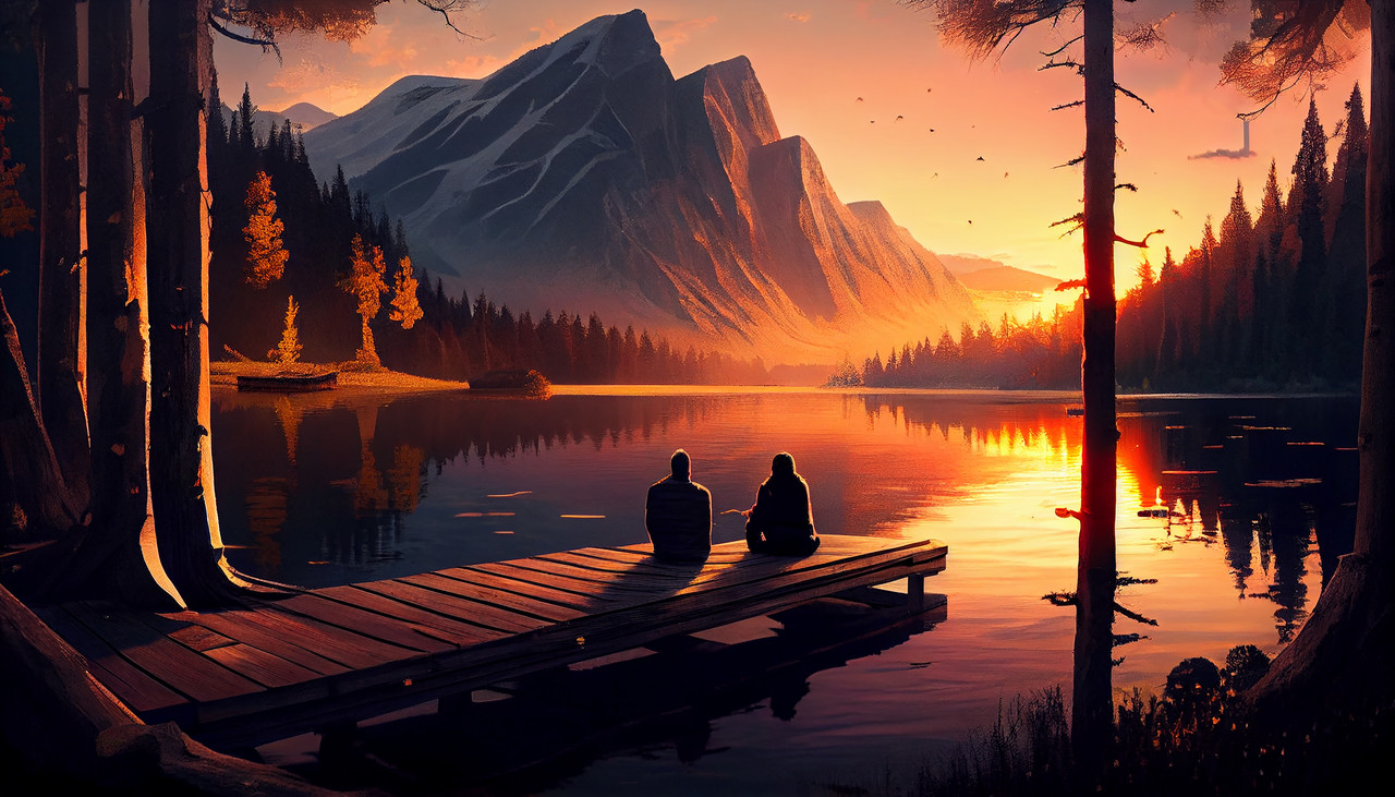 nature beauty reflected tranquil outdoor scene generative ai — Postimages