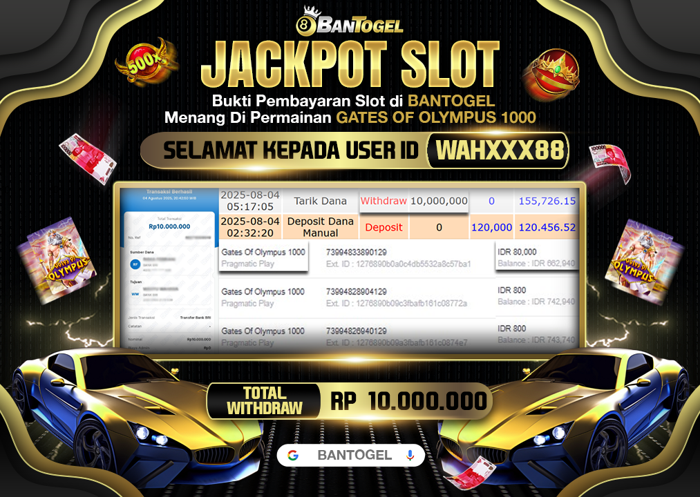 BUKTI JACKPOT LUNAS BANTOGEL